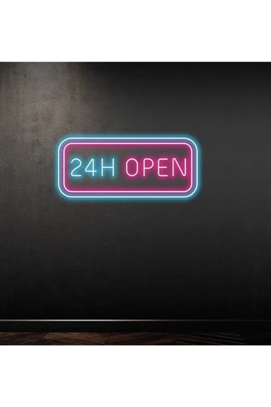 Twins Led Aydınlatma 24 H OPEN Yazılı Neon Tabela ürün görseli 1