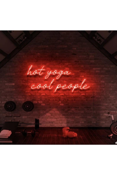 Twins Led Aydınlatma Hot Yoga Cool People Yazılı Neon Tabela ürün görseli