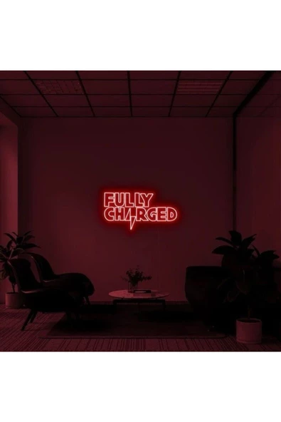 Twins Led Aydınlatma FULLY CHARGED Yazılı Neon Tabela ürün görseli 1