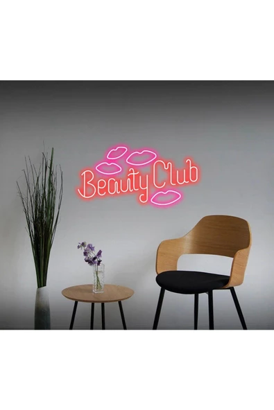 Twins Led Aydınlatma Beauty Club Yazılı ve Şekilli Neon Tabela - 1