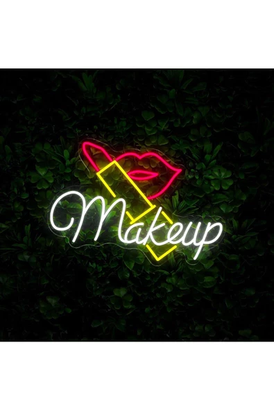 Twins Led Aydınlatma Makeup Yazılı ve Şekilli Neon Tabela - Resim 3