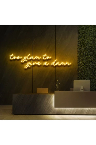 Twins Led Aydınlatma Too glam to give a damn Yazılı Neon Tabela