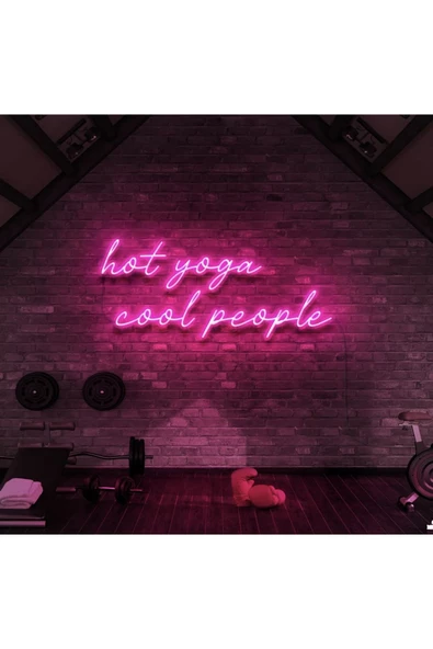 Twins Led Aydınlatma Hot Yoga Cool People Yazılı Neon Tabela