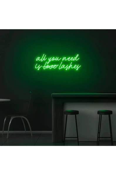 Twins Led Aydınlatma All You Need Is Love Lashes Yazılı Neon Tabela