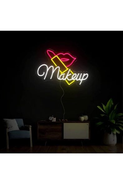 Twins Led Aydınlatma Makeup Yazılı ve Şekilli Neon Tabela ürün görseli 1