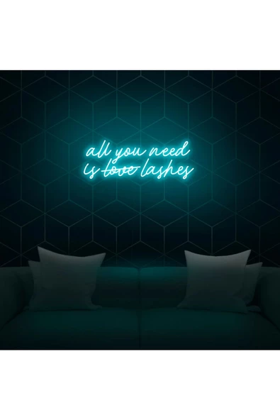 Twins Led Aydınlatma All You Need Is Love Lashes Yazılı Neon Tabela ürün görseli 1