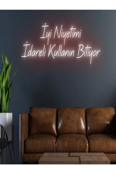 Twins Led Aydınlatma İyi Niyetimi İdareli Kullanın Bitiyor Yazılı Neon Tabela ürün görseli 1