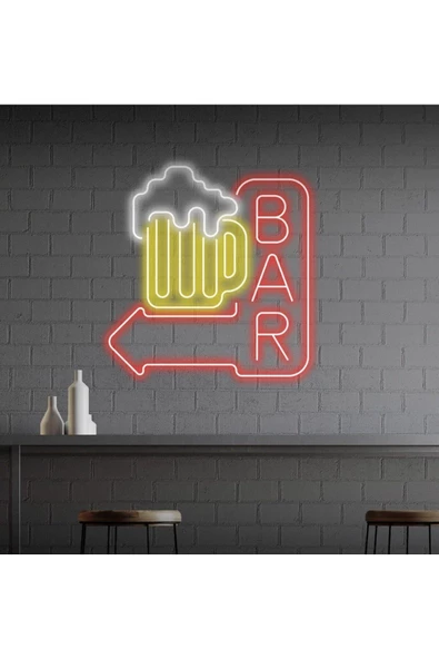 Twins Led Aydınlatma BAR Yazılı ve Şekilli Neon Tabela