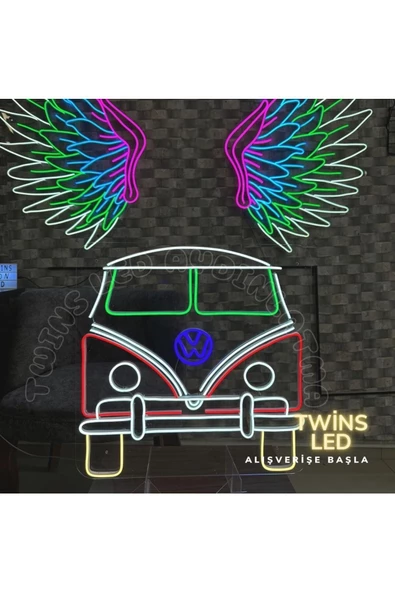 Twins Led Aydınlatma Minibüs Figürlü Neon Tabela - Resim 2
