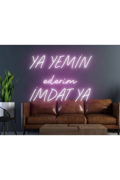Twins Led Aydınlatma YA YEMİN Ederim İMDAT YA Yazılı Neon Tabela ürün görseli 1