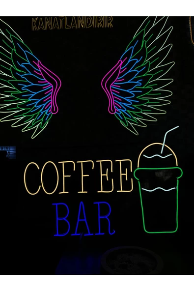Twins Led Aydınlatma COFFEE BAR Yazılı ve Şekilli Neon Tabela - Resim 2
