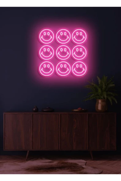 Twins Led Aydınlatma Gülücük Figürlü Neon Tabela