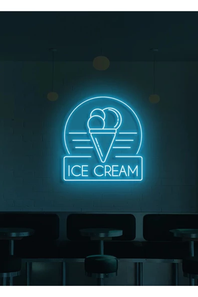 Twins Led Aydınlatma ICE CREAM Yazılı ve Şekilli Neon Tabela ürün görseli 1