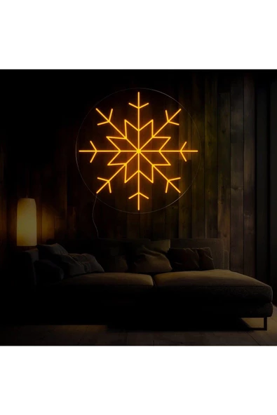 Twins Led Aydınlatma Kar Tanesi Şekilli Neon Tabela ürün görseli 1