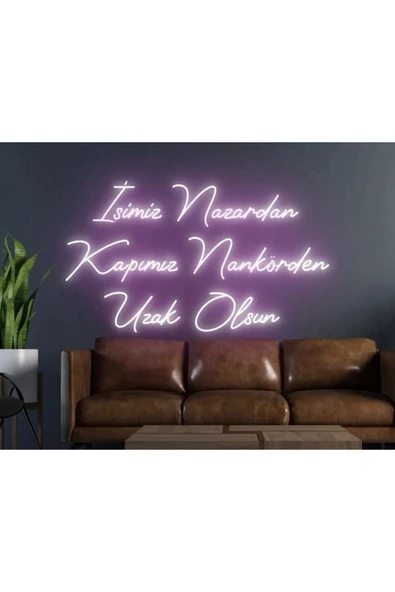 Twins Led Aydınlatma İşimiz Nazardan Kapımız Nankörden Uzak Olsun Yazılı Neon Tabela