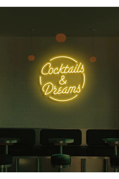 Twins Led Aydınlatma Coctails & Dreams Yazılı Neon Tabela ürün görseli 1