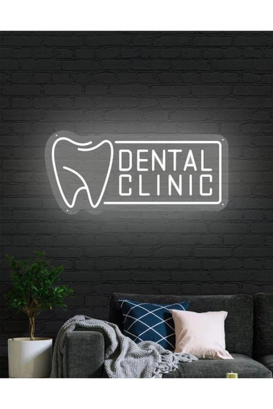 Twins Led Aydınlatma DENTAL CLINIC Yazılı Diş Figürlü Neon Tabela ürün görseli