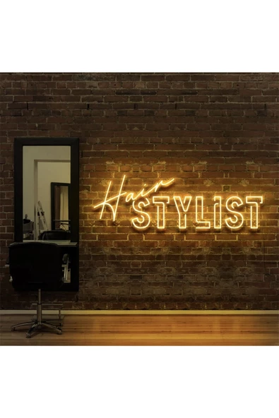 Twins Led Aydınlatma Hair STYLIST Yazılı Neon Tabela