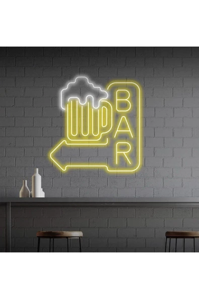 Twins Led Aydınlatma BAR Yazılı ve Şekilli Neon Tabela