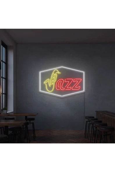 Twins Led Aydınlatma Jazz Yazılı ve Şekilli Neon Tabela ürün görseli 1