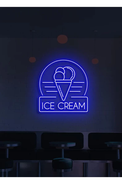 Twins Led Aydınlatma ICE CREAM Yazılı ve Şekilli Neon Tabela - 1