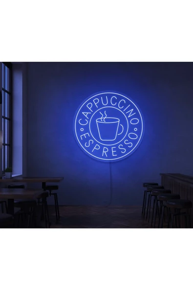 Twins Led Aydınlatma CAPPUCCINO ESPRESSO Yazılı Ve Şekilli Neon Tabela