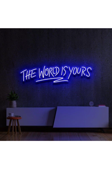 Twins Led Aydınlatma THE WORLD IS YOURS Yazılı Neon Tabela ürün görseli 1