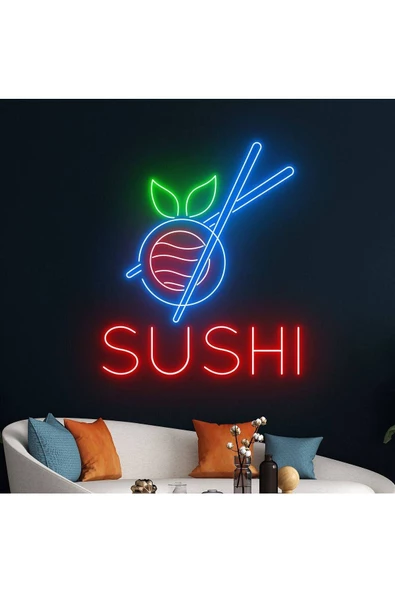 Twins Led Aydınlatma SUSHI Yazılı ve Şekilli Neon Tabela ürün görseli