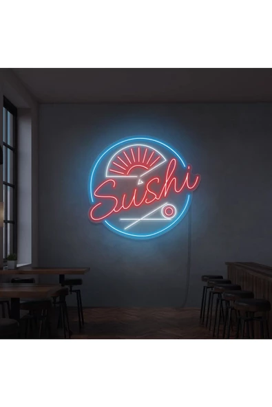 Twins Led Aydınlatma SUSHI Yazılı ve Şekilli Neon Tabela ürün görseli 1