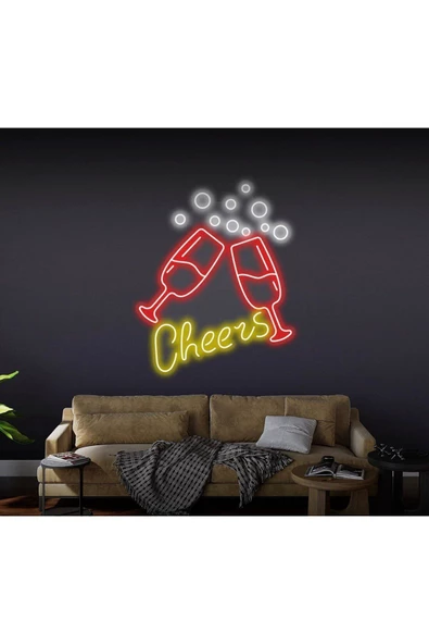 Twins Led Aydınlatma Cheers Yazılı ve Şekilli Neon Tabela ürün görseli 1