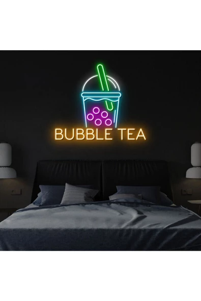 Twins Led Aydınlatma Bubble Tea Bardak Neon Tabela