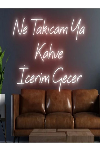Twins Led Aydınlatma Ne Takıcam Ya Kahve İçerim Geçer Yazılı Neon Tabela