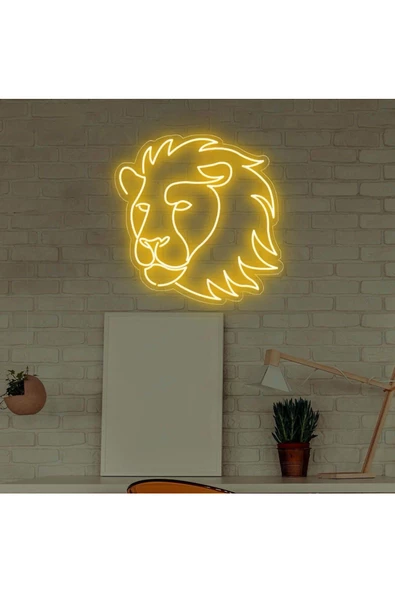 Twins Led Aydınlatma Aslan Figürlü Neon Tabela