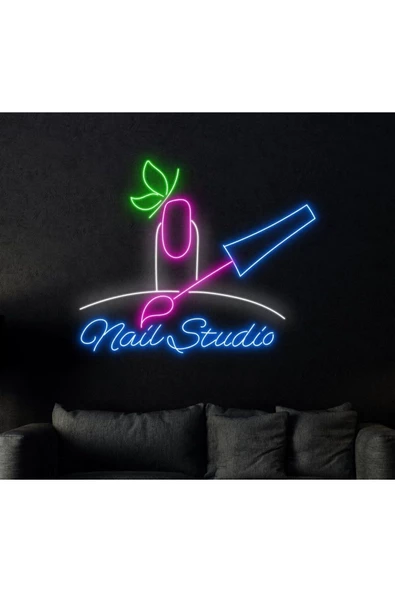 Twins Led Aydınlatma Nail Studio Yazılı ve Şekilli Neon Tabela ürün görseli 1