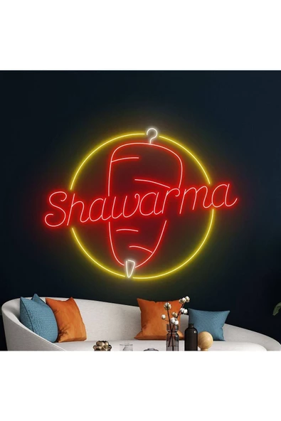Twins Led Aydınlatma Shawarma Yazılı ve Şekilli Yazılı Neon Tabela ürün görseli