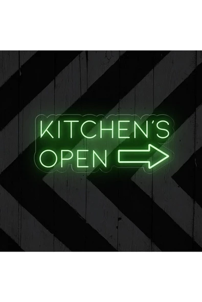 Twins Led Aydınlatma KITCHEN'S OPEN Yazılı ve Şekilli Neon Tabela ürün görseli