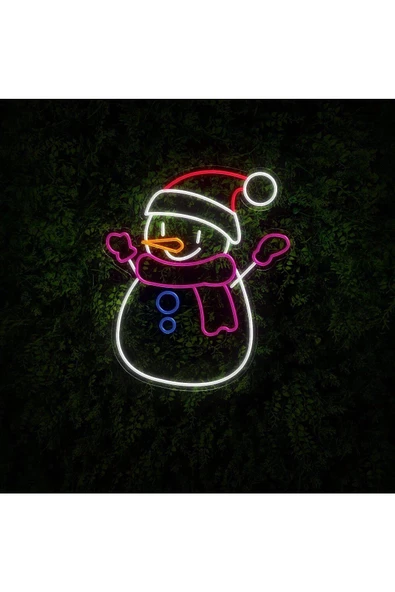 Twins Led Aydınlatma Kardan Adam Figürlü Neon Tabela - Resim 2