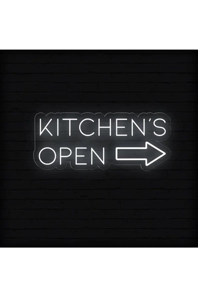 Twins Led Aydınlatma KITCHEN'S OPEN Yazılı ve Şekilli Neon Tabela ürün görseli