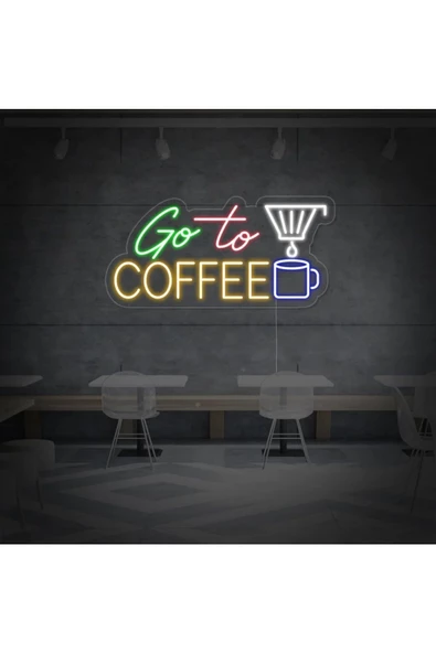 Twins Led Aydınlatma Go to COFFEE Yazılı ve Şekilli Neon Tabela