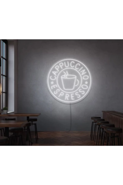 Twins Led Aydınlatma CAPPUCCINO ESPRESSO Yazılı Ve Şekilli Neon Tabela