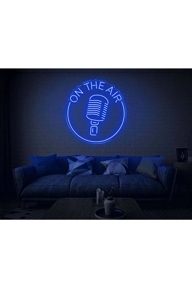 Twins Led Aydınlatma ON THE AIR Yazılı Mikrofon Figürlü Neon Tabela ürün görseli 1