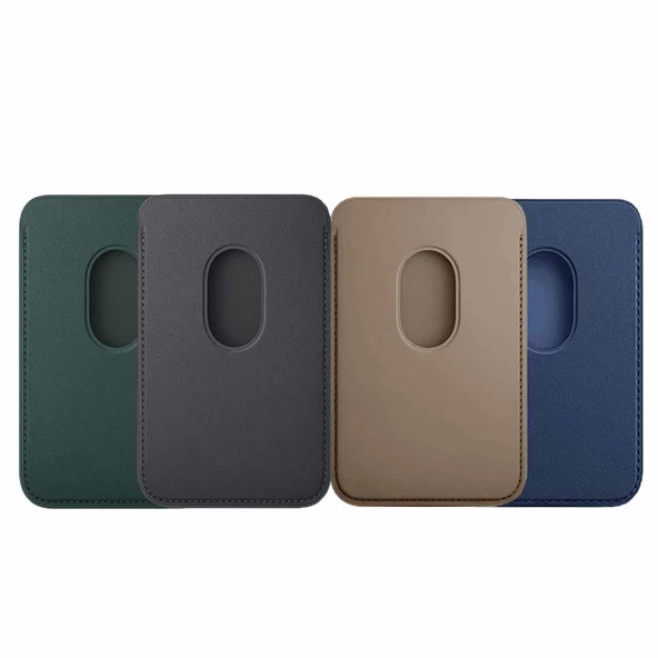 E2M MAGSAFE DERİ CÜZDAN YEŞİL - Resim 3