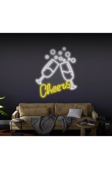 Twins Led Aydınlatma Cheers Yazılı ve Şekilli Neon Tabela