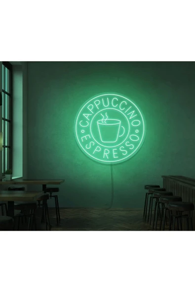Twins Led Aydınlatma CAPPUCCINO ESPRESSO Yazılı Ve Şekilli Neon Tabela