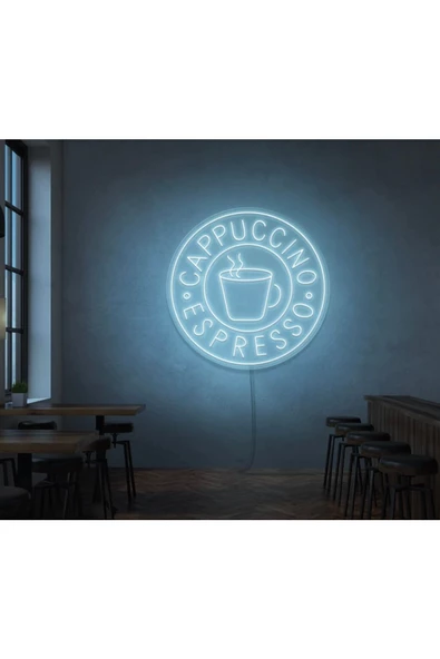 Twins Led Aydınlatma CAPPUCCINO ESPRESSO Yazılı Ve Şekilli Neon Tabela