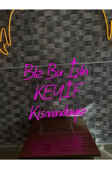 Twins Led Aydınlatma Biz Bu İşin Keyif Kısmındayız Yazılı Neon Tabela