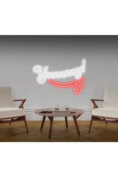 Twins Led Aydınlatma Yummy! Yazılı ve Şekilli Neon Tabela