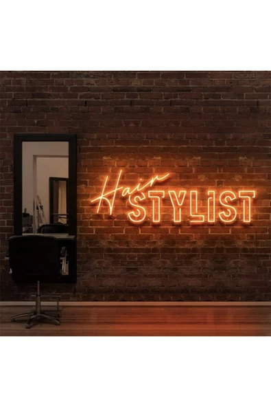 Twins Led Aydınlatma Hair STYLIST Yazılı Neon Tabela