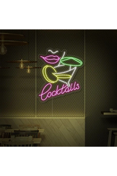 Twins Led Aydınlatma Cocktails Yazılı ve Şekilli Neon Tabela ürün görseli 1