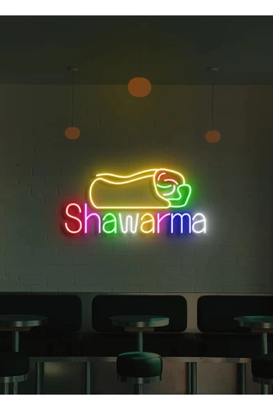 Twins Led Aydınlatma Shawarma Yazılı ve Şekilli Neon Tabela